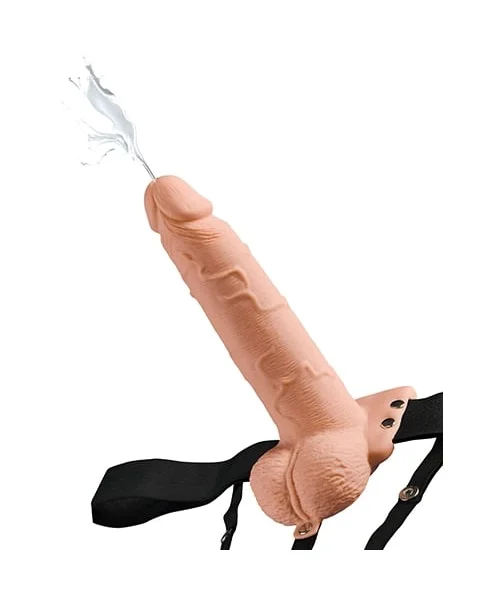 Fetish Fantasy 7.5-inch Hollow Squirting Strap-On with Balls
