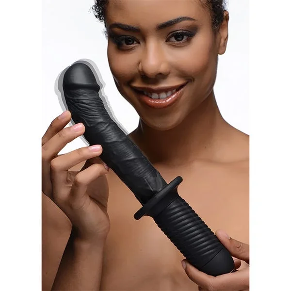 Ass Thumper The Large Real 10X Silicone Vibrating Thruster with Handle