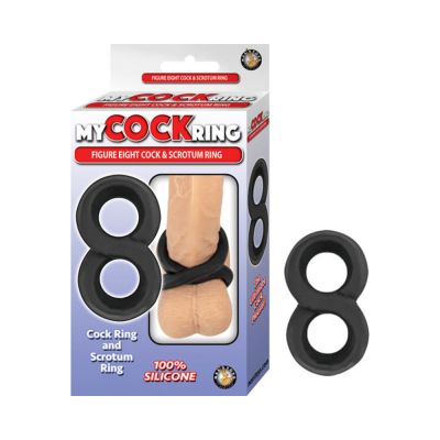 My Cockring Figure Eight Cock Scrotum Ring Black