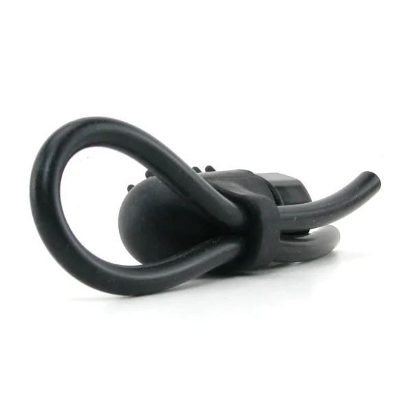 10-Function Vibrating Silicone Stud Lasso - Black