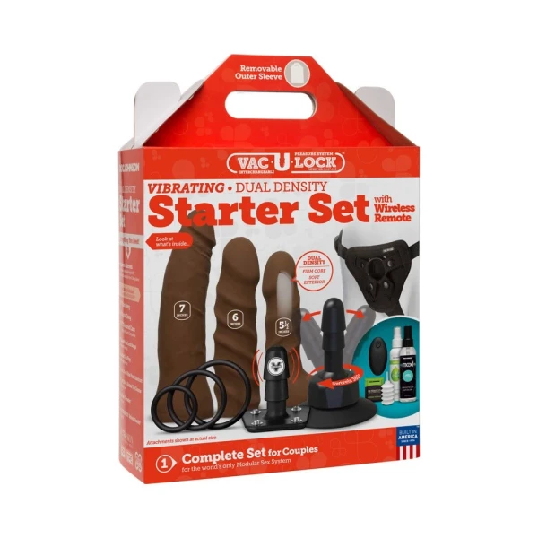 Vac-U-lock Vibrating Dual Density Starter Set with Wireless Remote