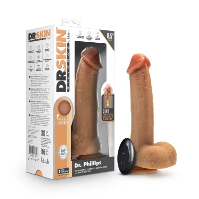 Dr Skin Silicone Dr Phillips 8 5 Inch Thrusting Dildo Tan