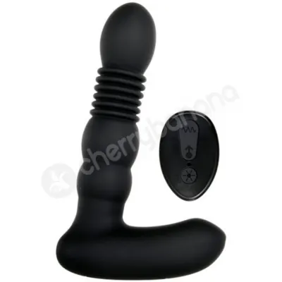 Adam Eve Black Warming Thrusting Prostate Probe Anal Vibrator