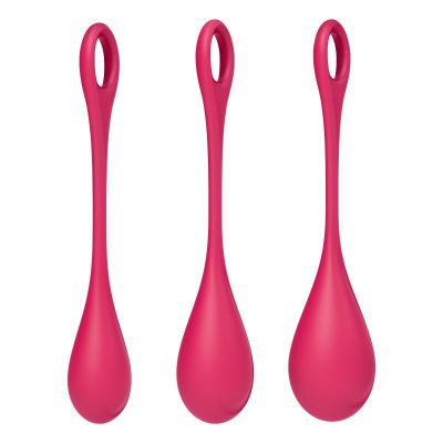 Satisfyer Yoni Power Balls 1 Red 3 Pc Set