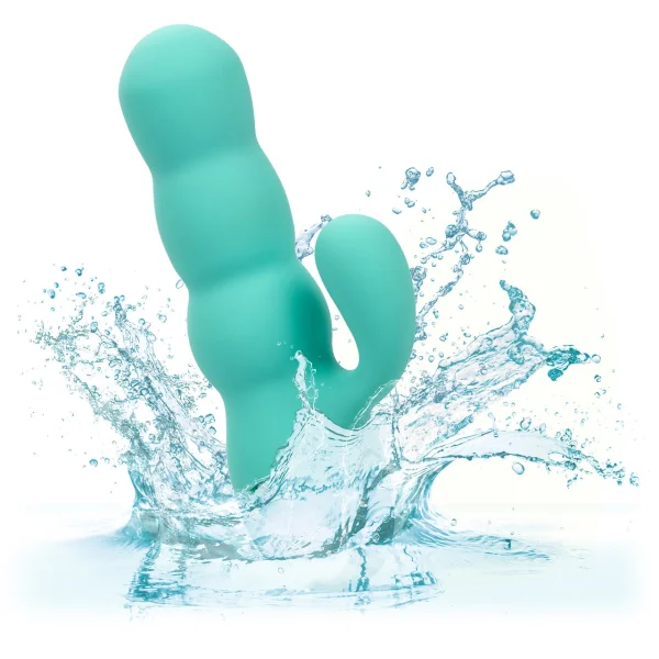 California Dreaming Del Mar Diva Thrusting Rabbit Style Silicone Rechargeable Vibrator by CalExotics