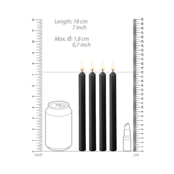 Ouch Teasing Wax Candles Large Paraffin 4-pack Black