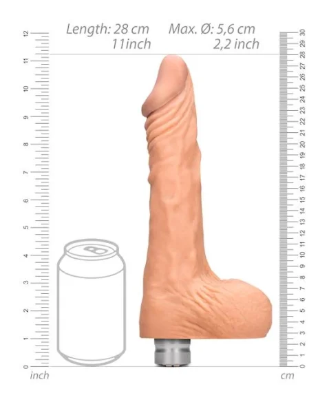 Realistic Vibrating Dildo With Balls - 10 Inch - Flesh - 10 Inch