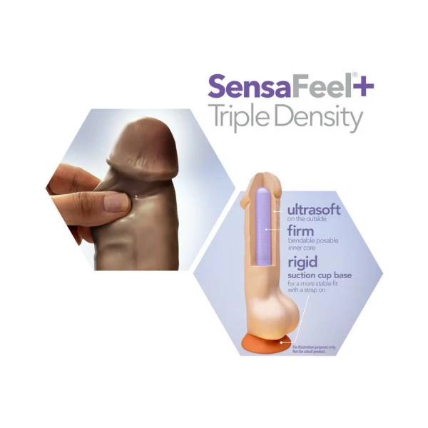 Dr. Skin Plus Thick Posable Dildo 8 In. Chocolate