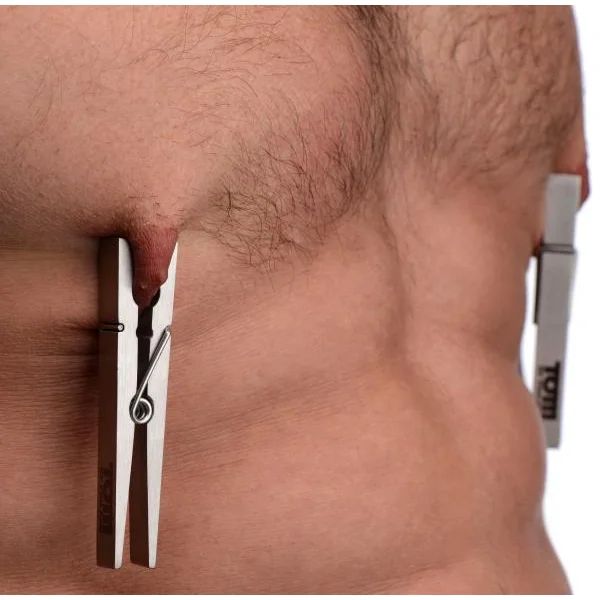 Tom Of Finland Bros Pin Stainless Steel Nipple Clamps