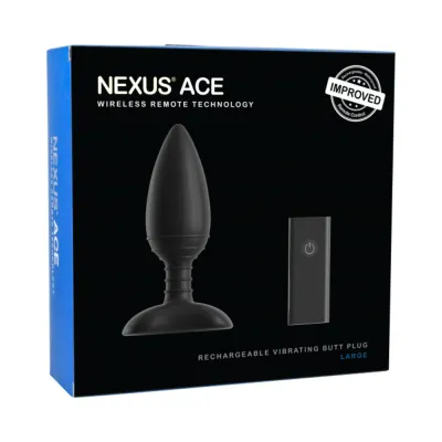 Nexus Ace Remote Control Large Butt Plug Black