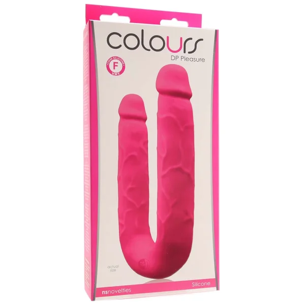 Colours DP Pleasures Pink Silicone Double Dildo
