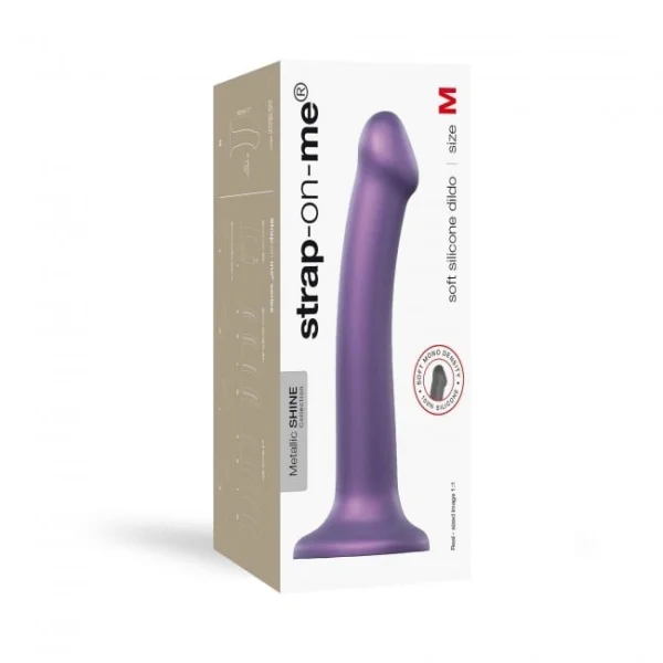 StrapOnMe Mono Density Dildo Metallic Purple Size M Shine