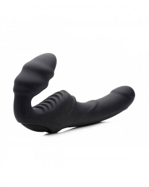 Slim Rider Strapless Vibrating Silicone Strap On - 8.5 Inches — image 3 of 14