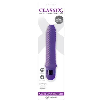 Classix Swirl Multispeed Massaging Pocket Rocket Purple 6 5 Inch