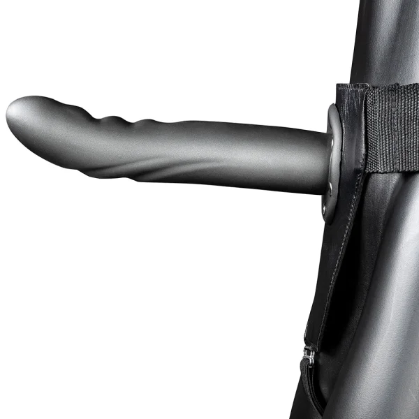 Textured Curved 8 Inch Hollow Strap-On
