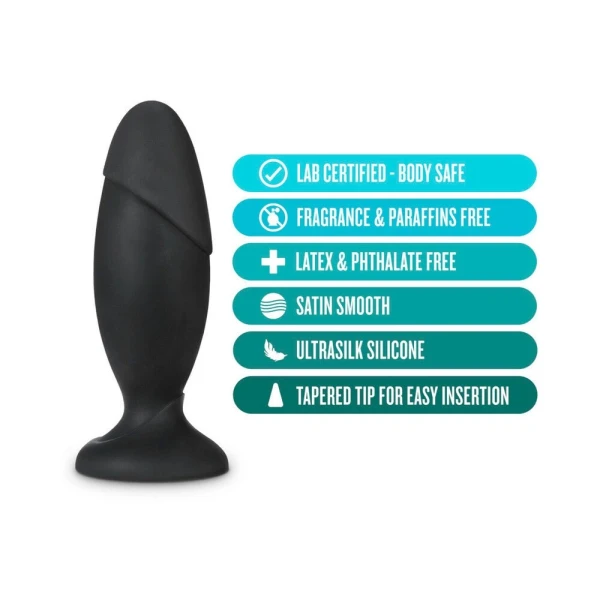 Blush Anal Adventures Platinum Silicone Rocket Plug - Black — image 5 of 6
