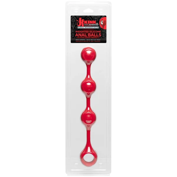 Anal Essentials Weighted Silicone Anal Balls - Red