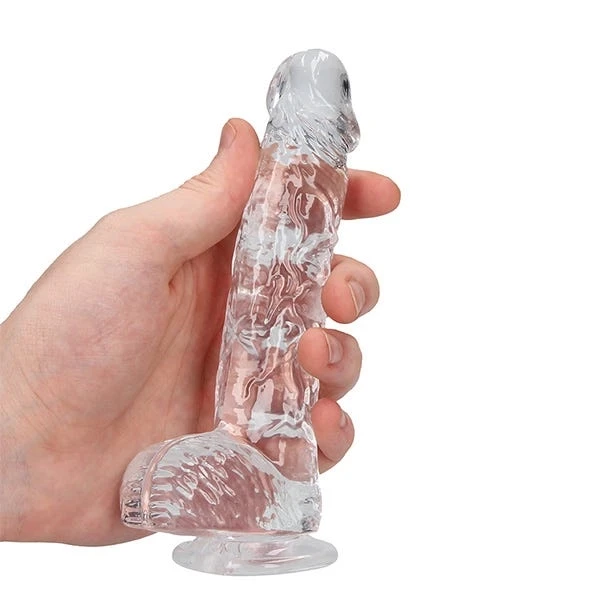 RealRock 6-inch Crystal Clear Dildo with Balls