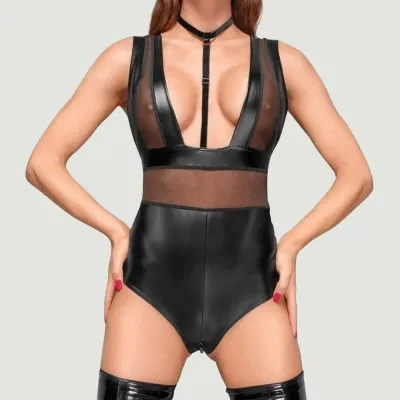 Noir Power Wetlook Teddy