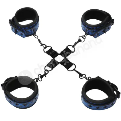 Whipsmart Diamond Hog tie Blue 4 Cuff D Ring Restraint System