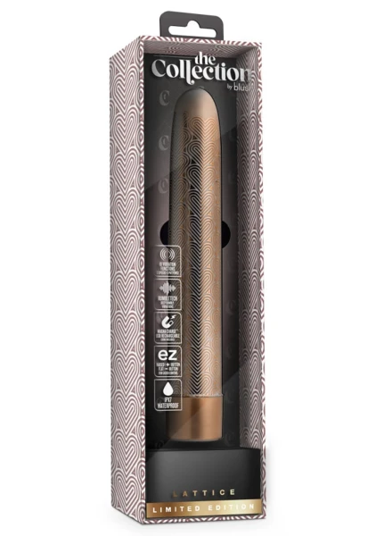 The Collection Lattice Limited Edition Rechargeable Waterproof Slimline Vibrator By Blush - Rose Gold