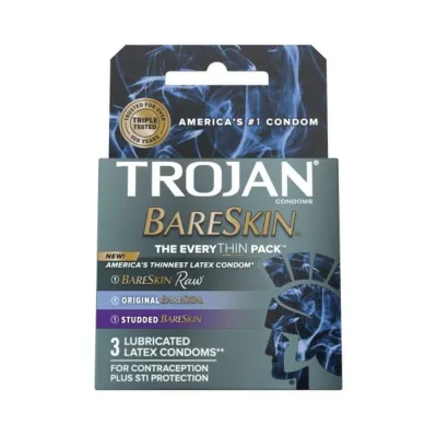 Trojan Bareskin Everythin 3 pack Bareskin Raw Original And Studded