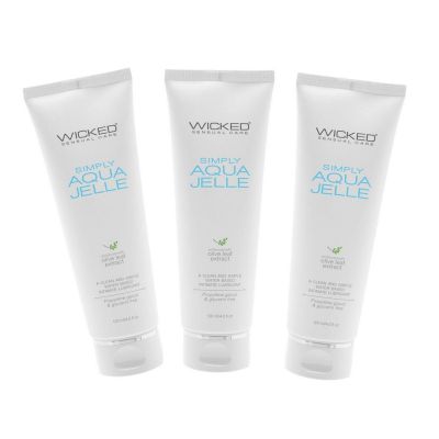 Wicked Simply Aqua Jelle 3 Pack Thick Water Based Lubricant
