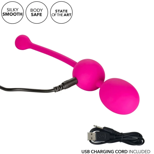 Rechargeable Silicone Vibrating Dual Kegel Balls By CalExotics - Pink — image 6 of 7