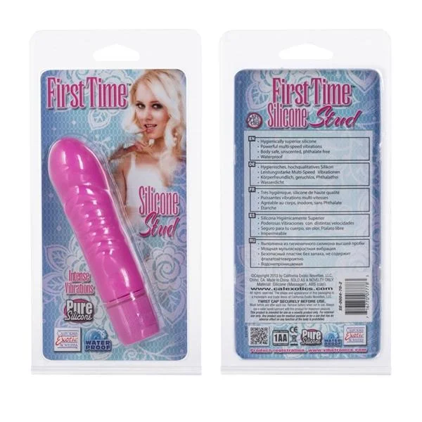 First Time Silicone Stud Pink Vibrator