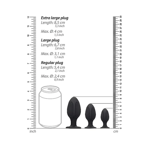 Ouchdiamond Shape Butt Plug Set Black — image 15 of 17