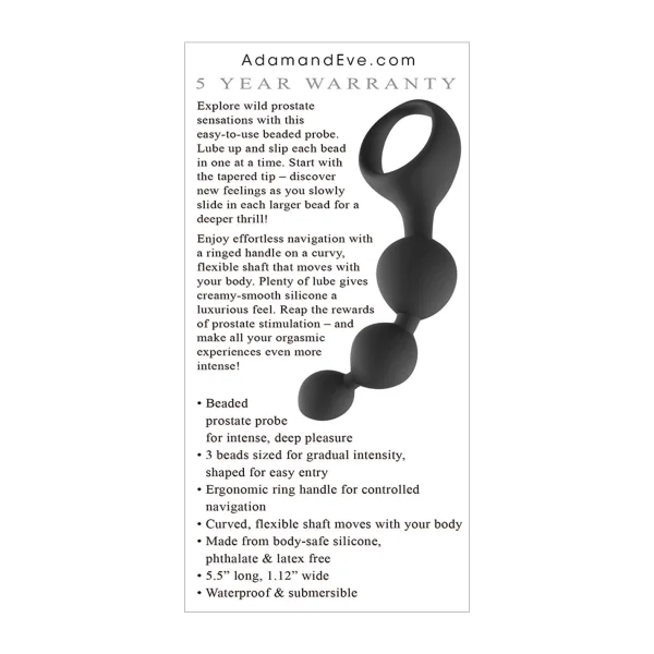 Adam & Eve Adam's Triple Prostate Probe - Black