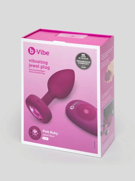 B-Vibe Remote Control Rechargeable Vibrating Silicone Jewelled Butt Plug