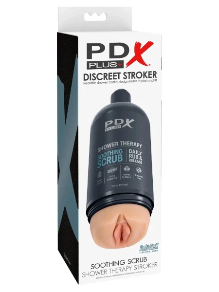 PDX Plus Shower Therapy Soothing Scrub Discreet Penis Stroker By Pipedream - Vanilla