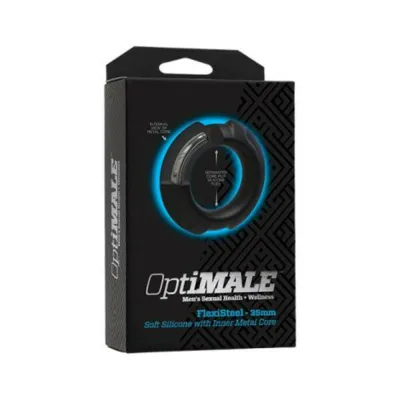 Optimale Flexisteel Silicone Metal Core Cock Ring 35 Mm Black