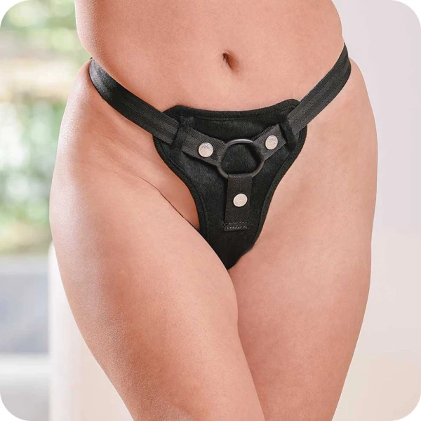 Hidden Pocket Strap-On with Remote Control Vibrator
