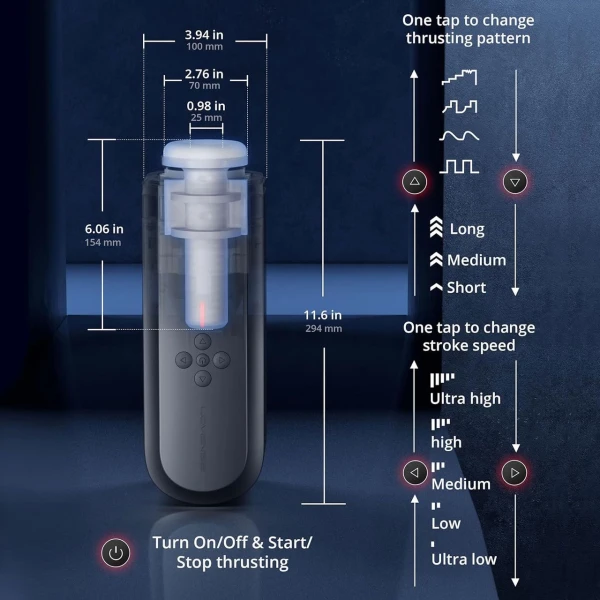 Lovense Solace App Controlled Automatic Thrusting Penis Masturbator