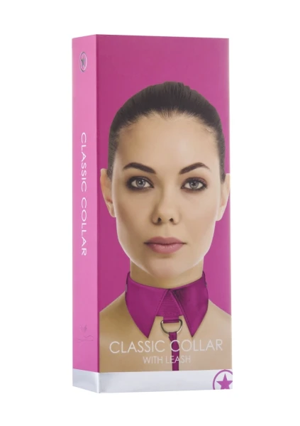 Classic Collar With Leash - Pink