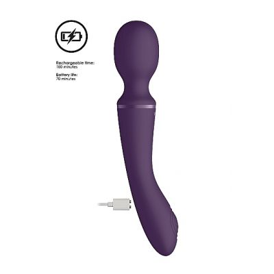 Vive Enora Purple 22 cm USB Rechargeable Dual Ended Massager Wand