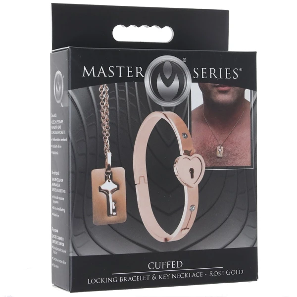 Cuffed Locking Bracelet and Key Necklace