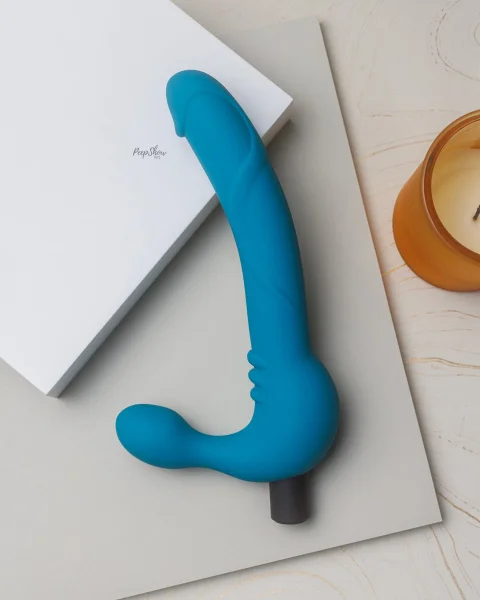 Blush Temptasia Luna Strapless Silicone Dildo with Bullet Vibrator