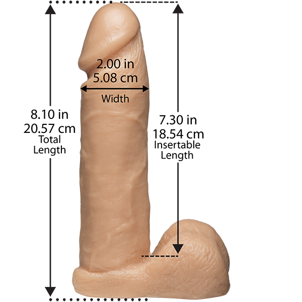 Vac-U-Lock Strap On Harness Set + 8" Cock
