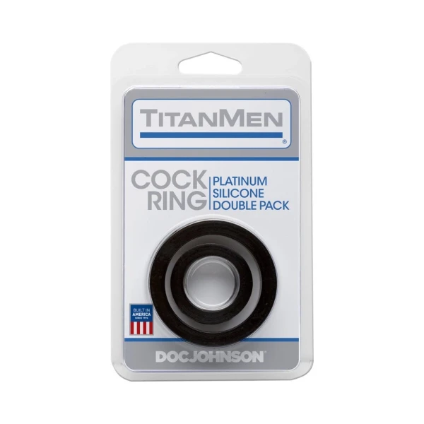 Titanmen Cock Ring Platinum Silicone Double Pack — image 10 of 11