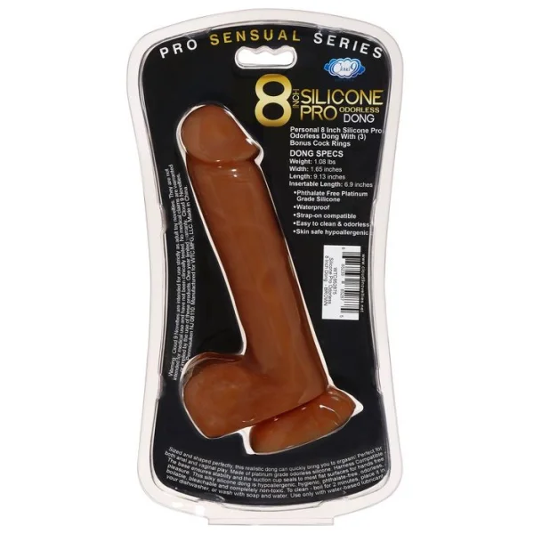 Cloud 9 Pro Sensual Premium Silicone 8 Inch Suction Cup Dildo - Chocolate