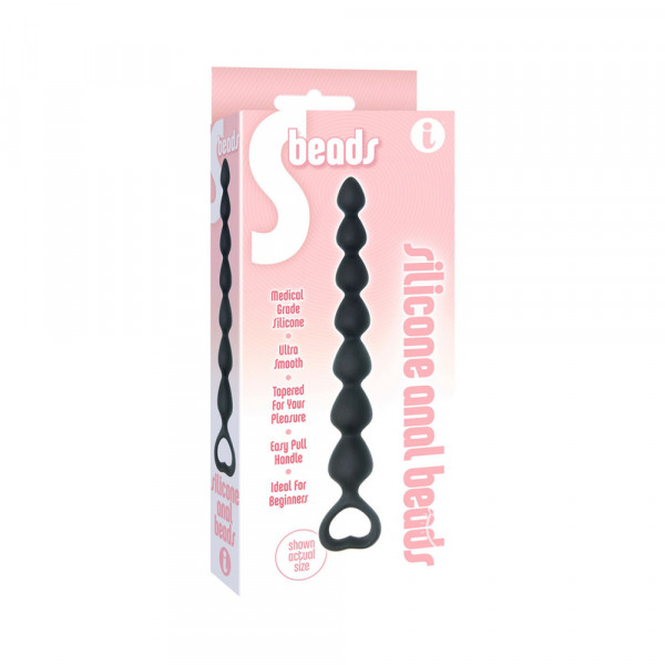 The 9's S Beads Silicone Anal Beads Black