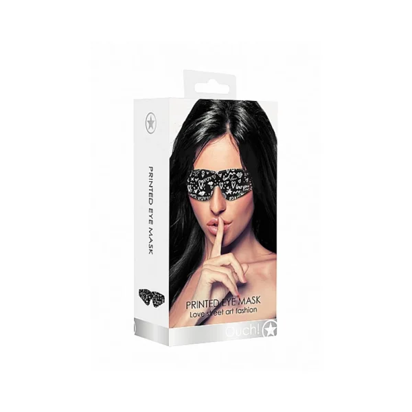 Ouch! Printed Eye Mask - Love Street Art Fasion - Black — image 4 of 6