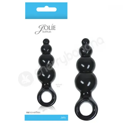 Jolie Ripples Black Small Butt Plug