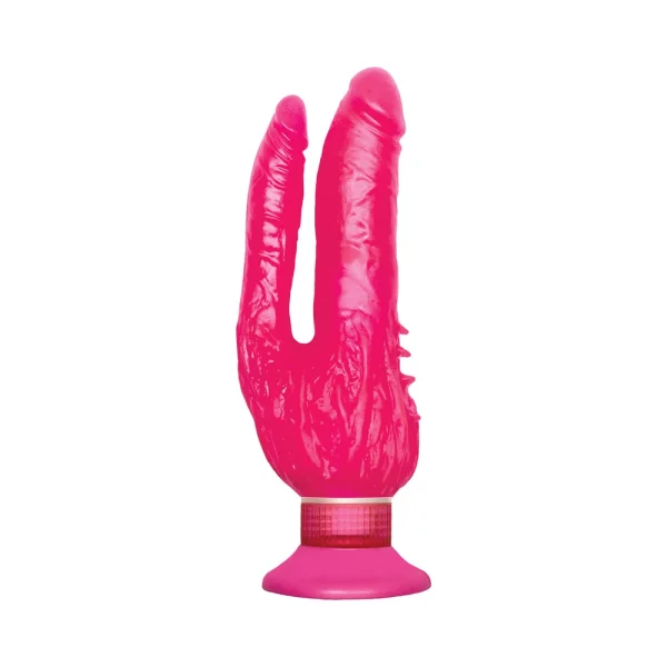 Waterproof Wall Bangers Double Penetrator Pink Suction Cup — image 6 of 11