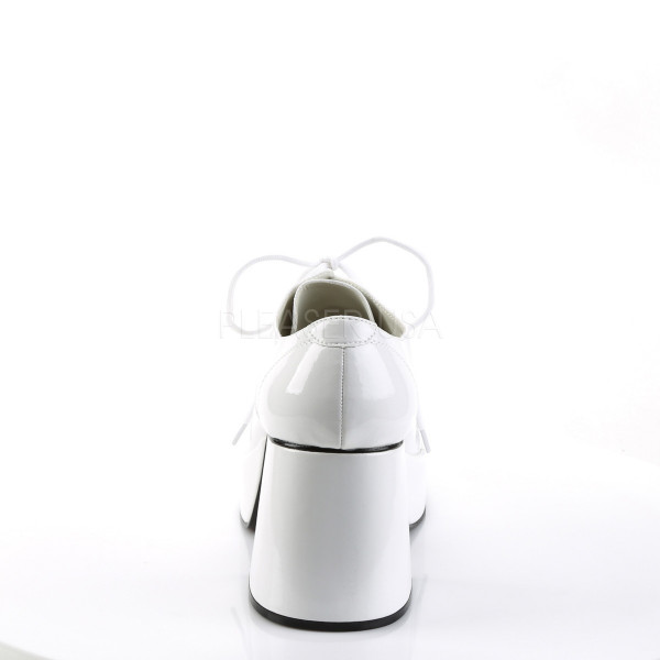 JAZZ-02 - 3 1/2" Heel MEN WHITE PAT DISCO Platform SHOES — image 4 of 4