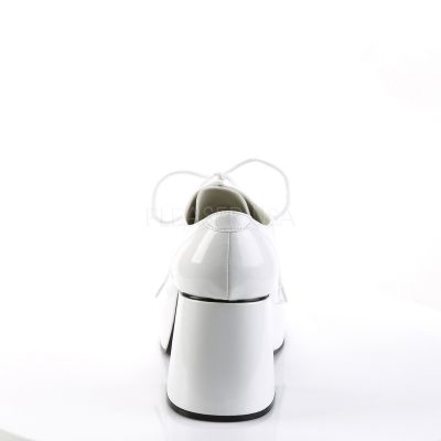 JAZZ 02 3 1 2 Heel MEN WHITE PAT DISCO Platform SHOES