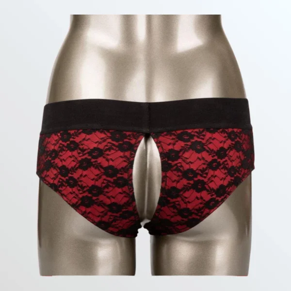 Scandal Crotchless Pegging Panty Set with Dildo - Small/Medium